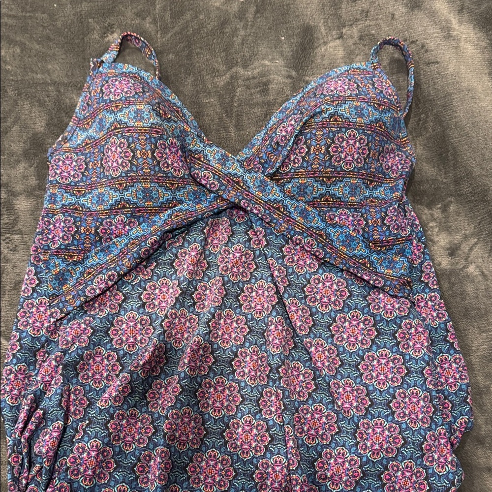 Miraclesuit Blue and Pink Swimsuit